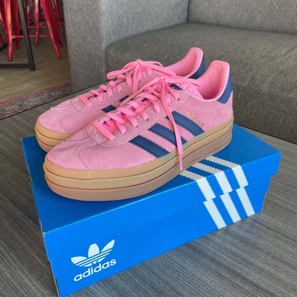 Adidas gazelle bold pink glow gum